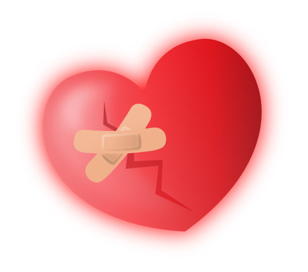 一颗破碎的心和两颗橡皮膏图片下载