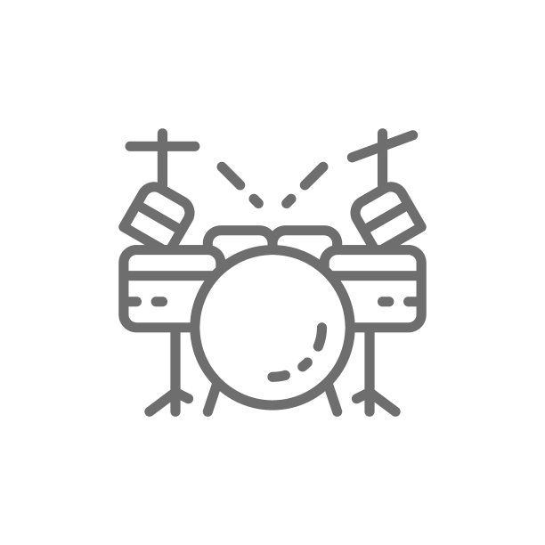架子鼓乐器线条图标图片下载