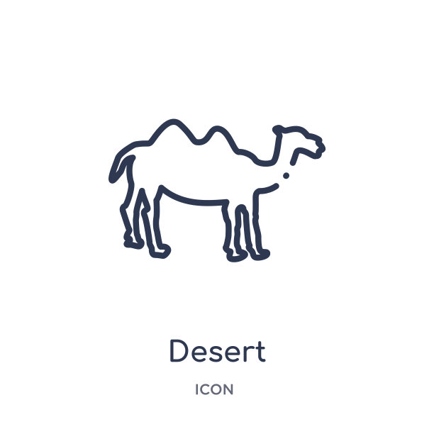 线性沙漠图标从非洲轮廓集合。细线沙漠矢量孤立在白色背景。沙漠时尚插图图片下载