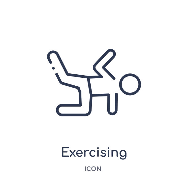 线性锻炼图标从活动和爱好大纲收集。在白色背景上孤立的细线运动矢量。运动时尚插图图片下载