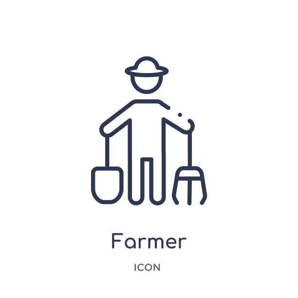 线性农民图标从农业耕作和园艺轮廓收集。细线农民矢量隔离在白色背景上。农民时尚插画图片下载