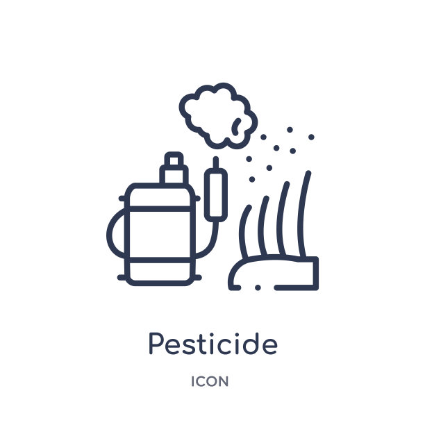 线性农药图标从农业，农业和园艺大纲收集。白色背景分离出细线农药载体。农药潮流插画图片下载