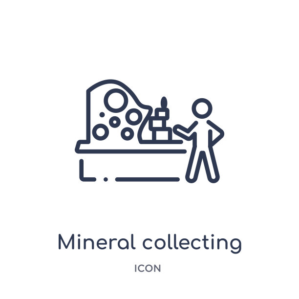 线性矿物收集图标从活动和爱好大纲收集。细线矿物采集矢量孤立在白色背景上。采矿业流行插画图片下载