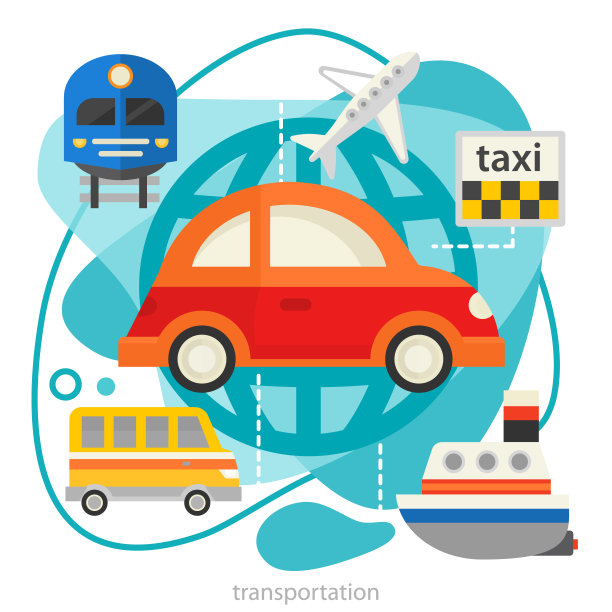 旅游及旅游概念-交通。时髦的放大说明图片下载