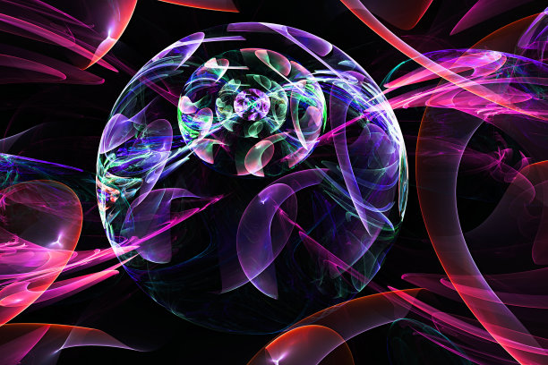 抽象分形艺术背景在插画空间几何。图片下载