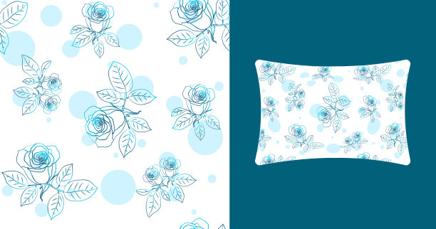 用于纺织品、包装纸、床上用品、枕头、内衣、墙纸等。模仿，模板枕头与这个模式。矢量插图。图片下载