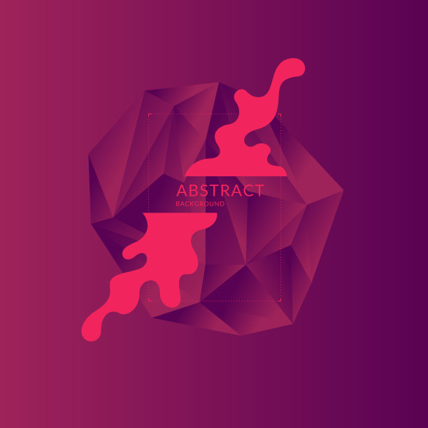 抽象的多边形物体和飞溅在背景。低聚设计。图片下载