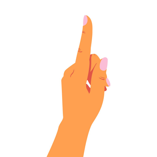 女性用食指指向某物。图片下载