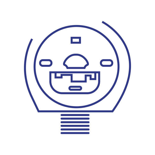 断层扫描图标-线艺术设计隔离插图- x射线电子蓝色图片下载