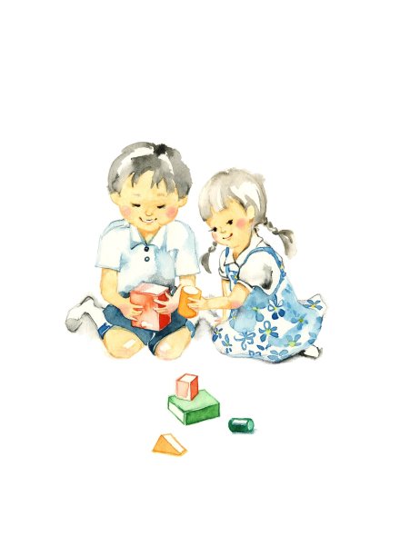 玩积木的孩子素材图片