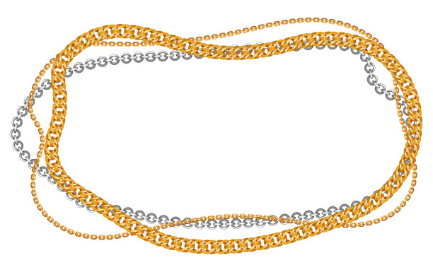 框架上有金色的链子。图片下载