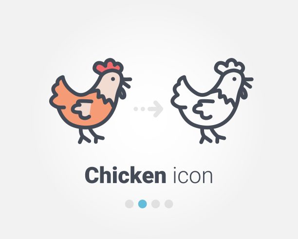 鸡矢量图标图片下载