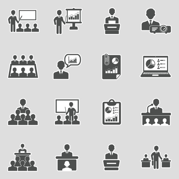 业务演示图标。贴纸设计。矢量插图。图片下载