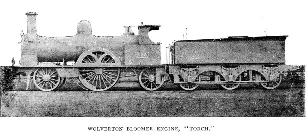 维多利亚时代黑白版画的火炬沃尔弗顿布鲁姆蒸汽机;伦敦和克鲁西北机车厂;1892年英语了图片下载