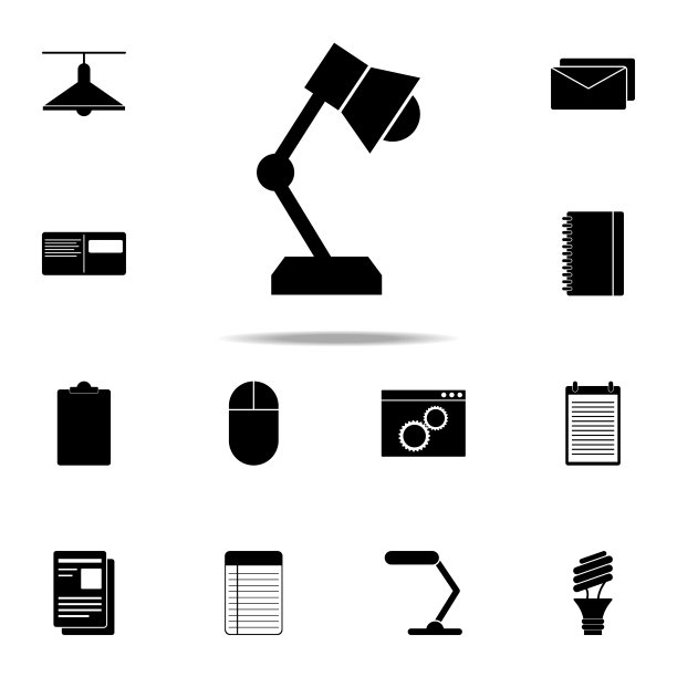 台灯图标。网页图标通用设置为网页和移动图片下载