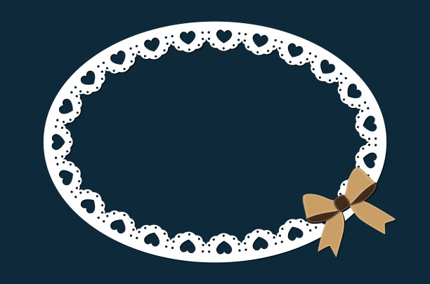 椭圆花边框架，激光切割设计图片下载