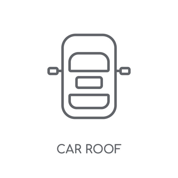 车顶线性图标。现代轮廓汽车屋顶标志概念上的白色背景从汽车零部件收集图片下载