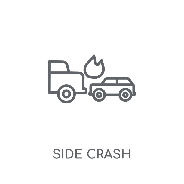 边崩溃线性图标。现代轮廓侧崩溃标志概念上的白色背景从保险收集图片下载