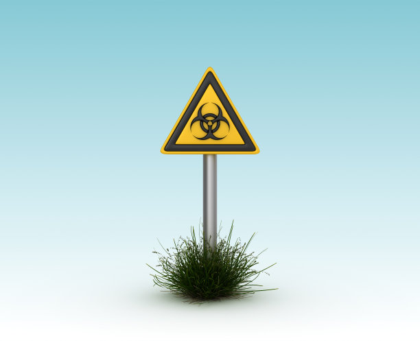 生物危害道路标志- 3D渲染图片下载