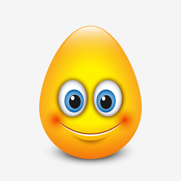 可爱的复活节表情符号，表情符号-鸡蛋-矢量插图图片下载