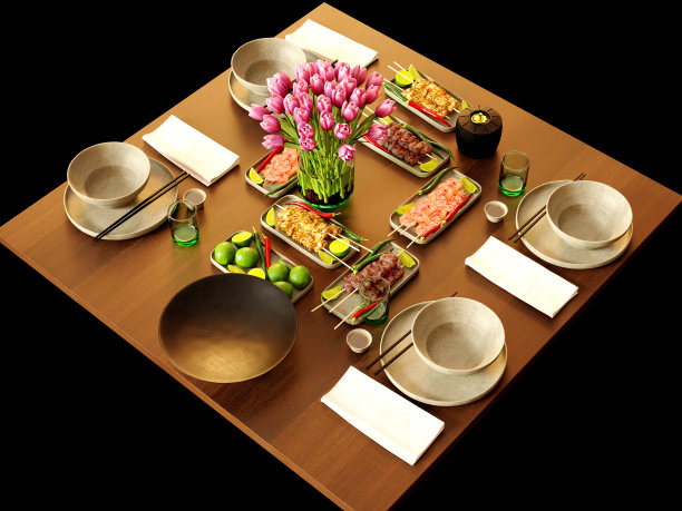 3d渲染厨房桌子图片下载