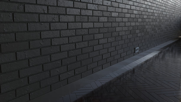 有砖墙和拼花地板的空房间图片下载