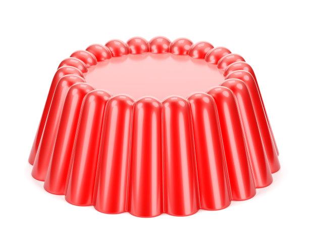 白色背景上孤立的红色光滑果冻图片下载