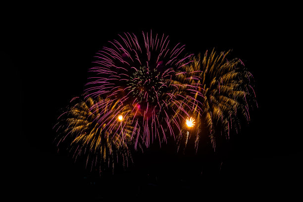 五彩缤纷的烟花喜庆新年快乐图片下载