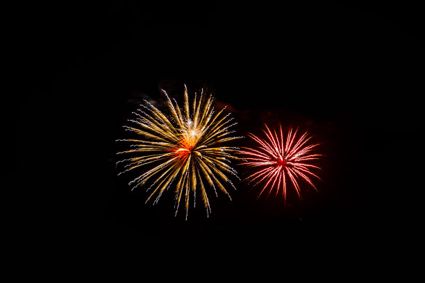 五彩缤纷的烟花喜庆新年快乐图片下载