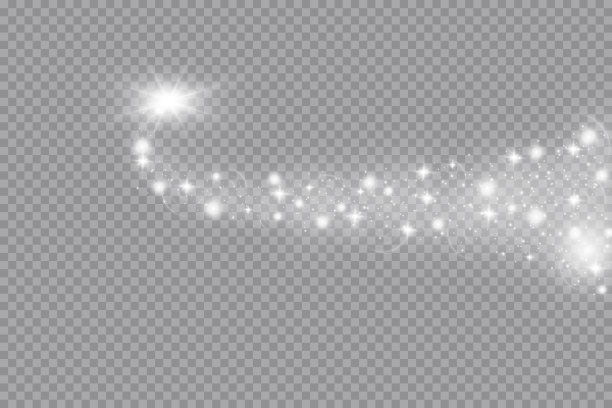 向量发光的星星，光和火花。透明的效果图片下载