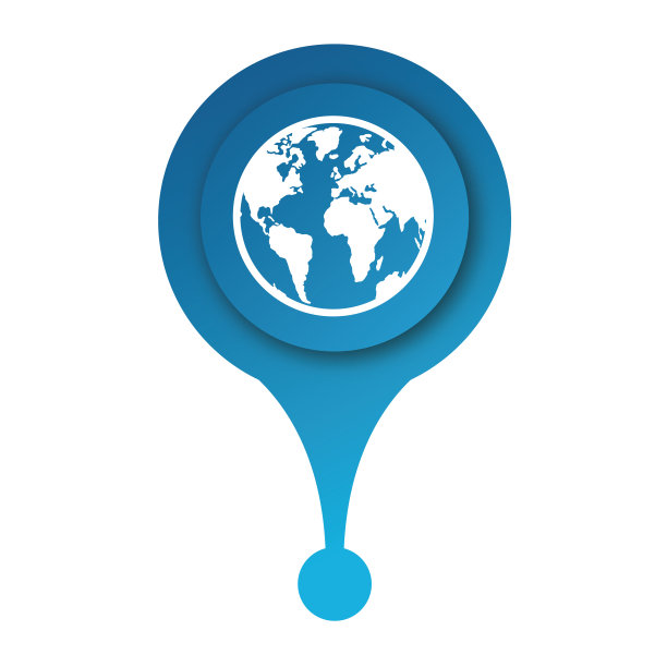 地图的世界与导航指针。矢量图图片下载