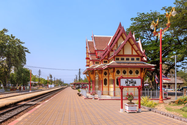 华欣火车站的皇家亭子，泰国图片下载