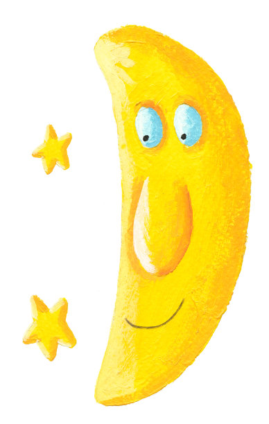 快乐月亮的丙烯酸插图图片下载