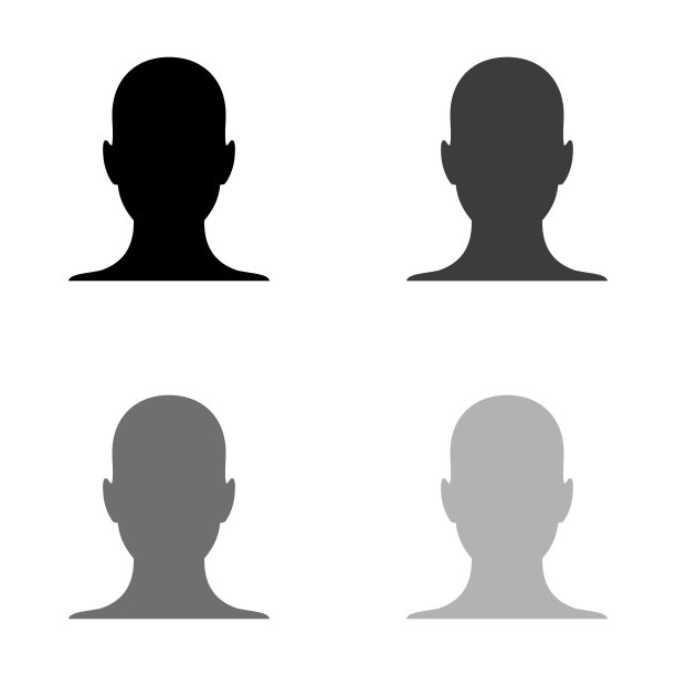 人的侧面图片-黑色矢量图标图片下载