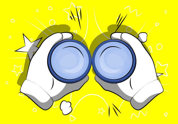 手拿望远镜看过去。图片下载