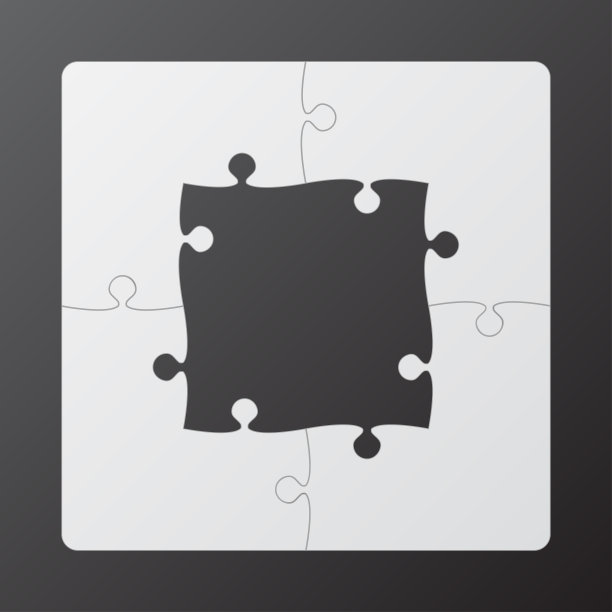 信息拼图4灰色独立块马赛克，细节，瓷砖，零件。方数据拼图。图片下载