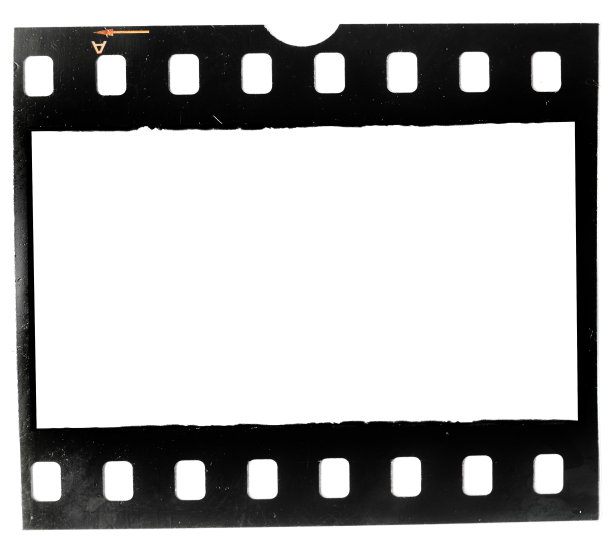 真实的微距照片看起来邋遢的35毫米幻灯片或电影框架在白色的背景图片下载