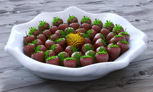 金草莓从人群中脱颖而出图片下载