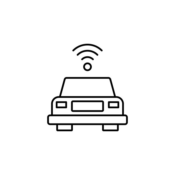 车内带有通信信号图标。智能元素图标的移动概念和网络应用程序。带有通信信号图标的细线车可用于web和移动图片下载
