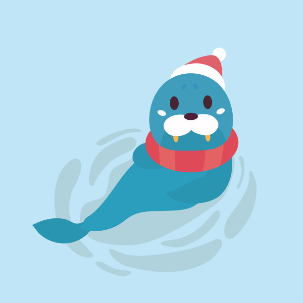 粉色背景上的可爱海狮图片下载