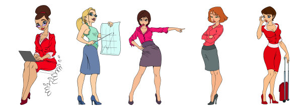 时髦休闲的可爱办公室女孩图片下载