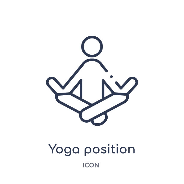 从行为大纲集合线性瑜伽位置图标。白色背景上孤立的细线瑜伽位置向量。瑜伽姿势潮流插画图片下载