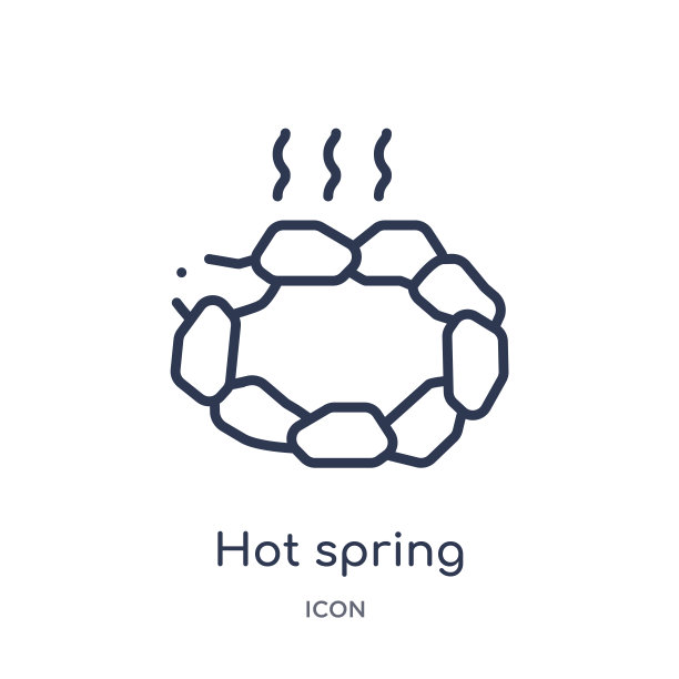 线性温泉图标从美轮廓系列。细线温泉图标孤立在白色的背景。温泉时尚插画图片下载