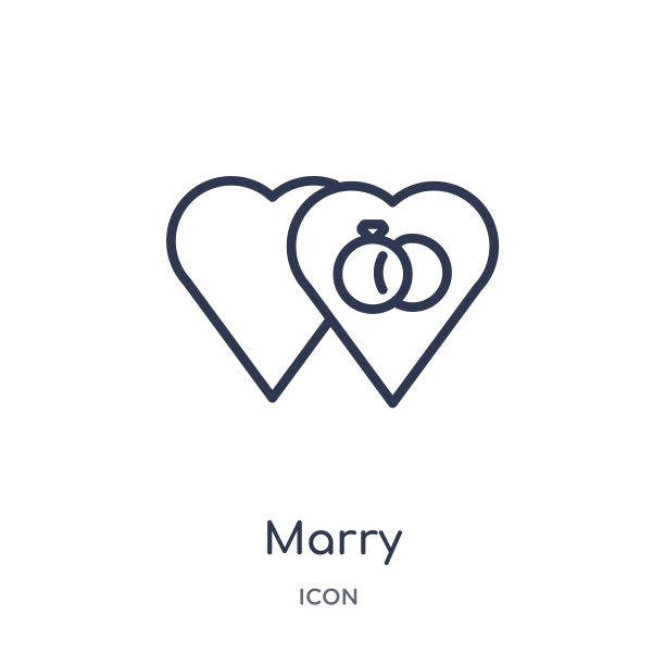 线性结婚图标从生日聚会大纲收集。细线结婚矢量隔离在白色背景上。嫁给时尚插画图片下载