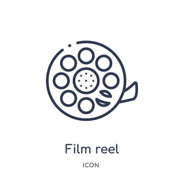 线性电影卷轴图标从博主和影响者的大纲收集。单线胶片卷轴矢量孤立在白色背景上。时尚插图胶片卷图片下载