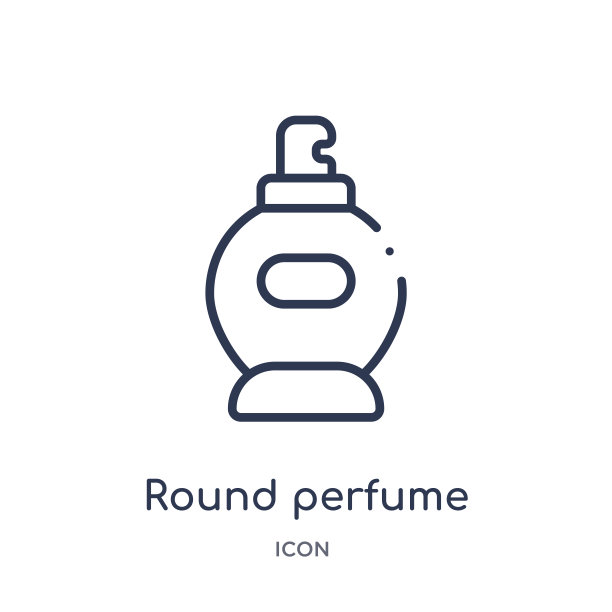 线性圆形香水瓶图标从美丽的轮廓收集。细线圆形香水瓶矢量孤立在白色背景。圆形香水瓶的潮流插图图片下载