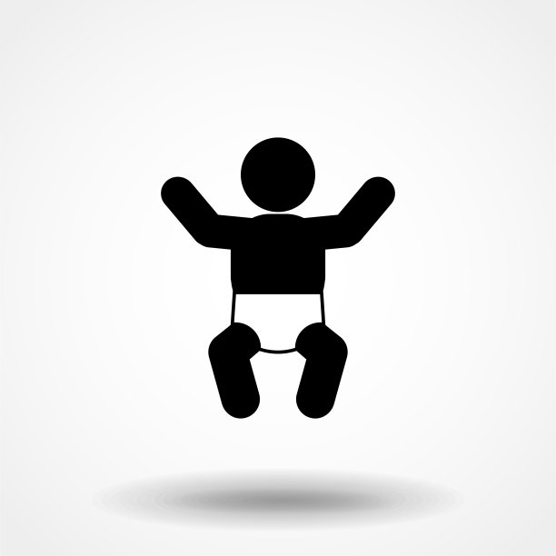 婴儿图标简单的平面风格矢量插图。宝宝的迹象。图片下载