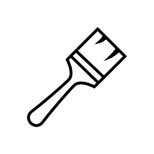 油漆刷符号符号线图标隔离在白色背景上图片下载