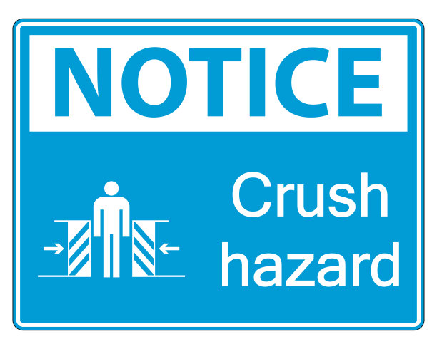 白色背景上的碾压危险标志图片下载