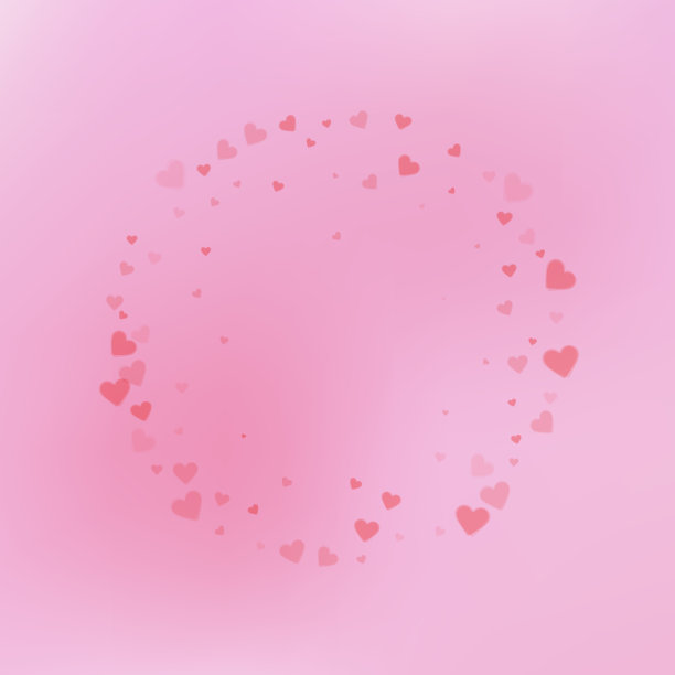 红心爱情五彩纸屑。情人节相框图片下载